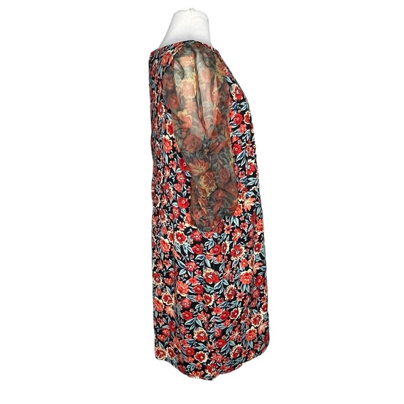 Torrid 16 floral dress with sheer sleeves orange - Picture 4 of 9